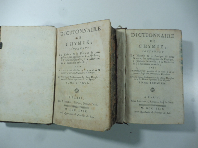 Dictionnaire de chymie contenant la theorie & la pratique de cette science, son application a la physique, a l'histoire naturelle...
